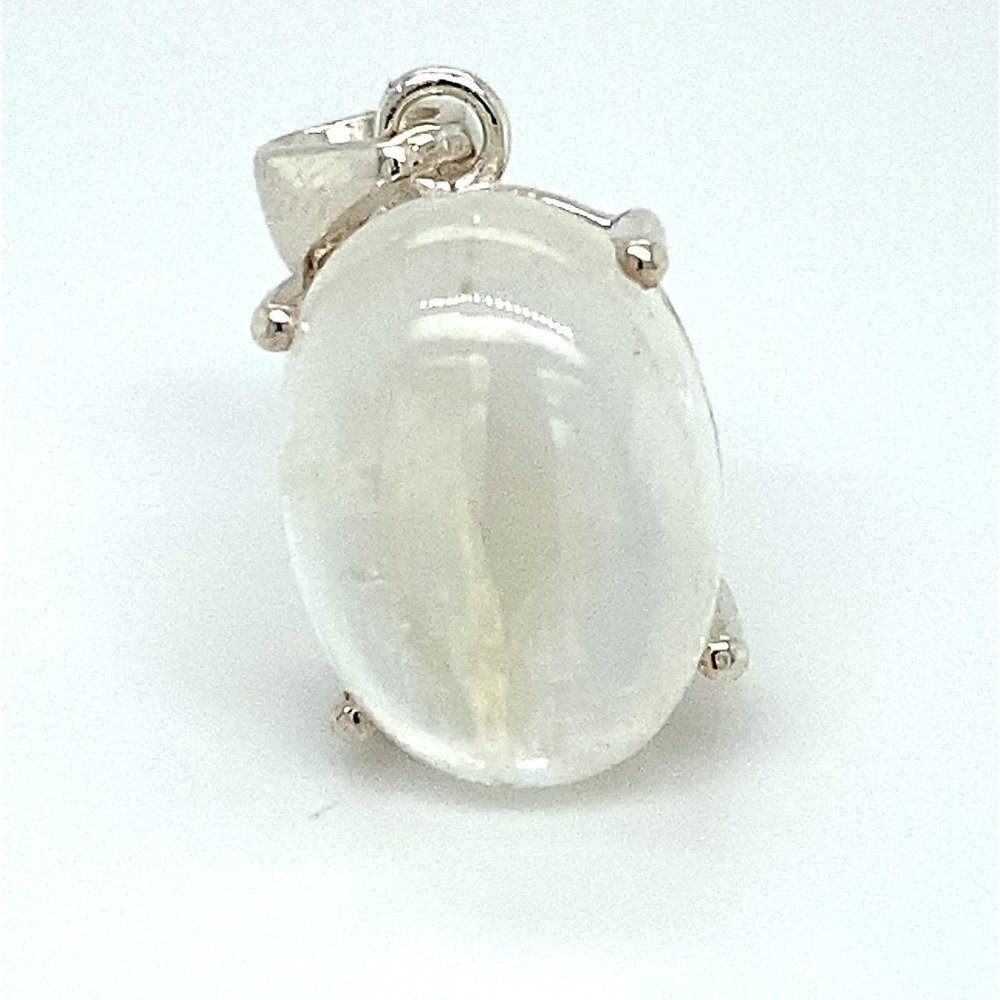 Moonstone 7.15ct Platinum Finish Silver Pendant